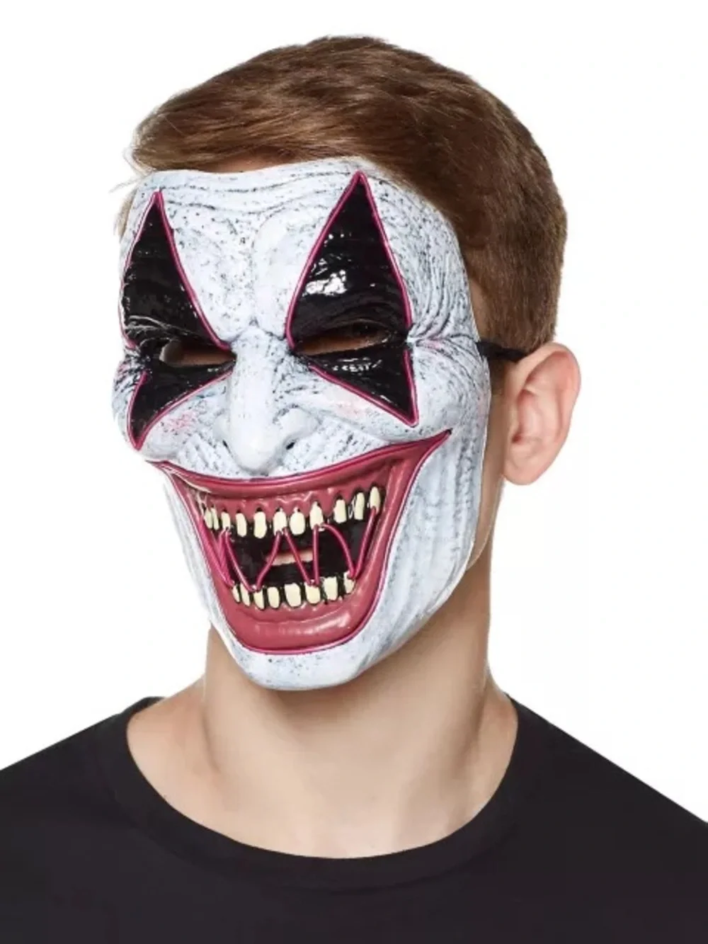 Laughing EL Wire Riot Clown Half Mask